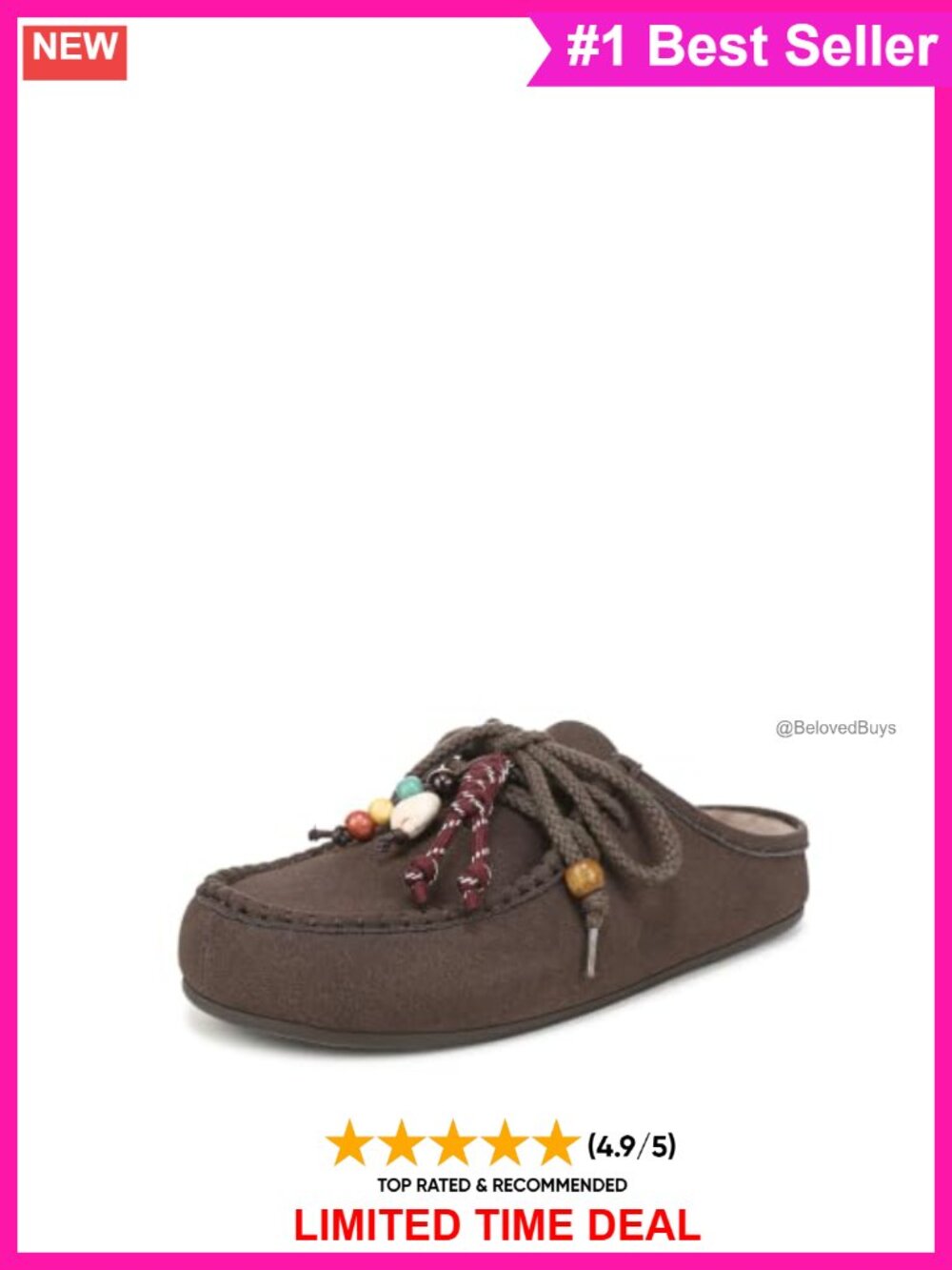 Cairo Slip-On Mule Faux Suede Round Toe Cushioned Flat Casual Shoe